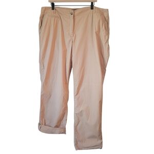 Talbots Khaki Boyfriend Pants Convertible Hem Womens Sz 18 W